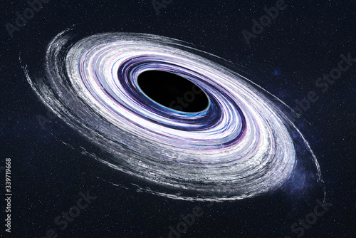 Fototapeta Naklejka Na Ścianę i Meble -  Black hole somewere in space. Science fiction. Dramatic space background. Elements of this image were furnished by NASA