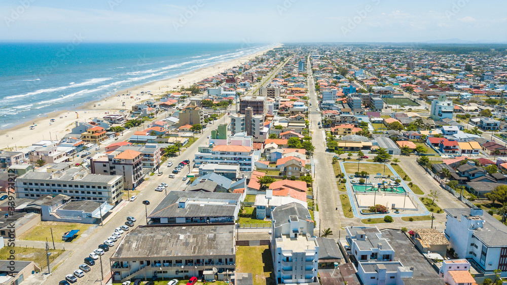 Balneário Arroio do Silva - SC. Aerial view of the beach and town of Balneário Arroio do Silva –Santa Catarina - Brazil