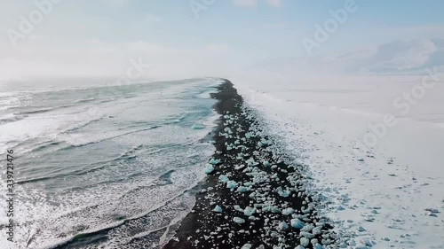 Diamond Beach Ice on Black Lava Sand Iceland