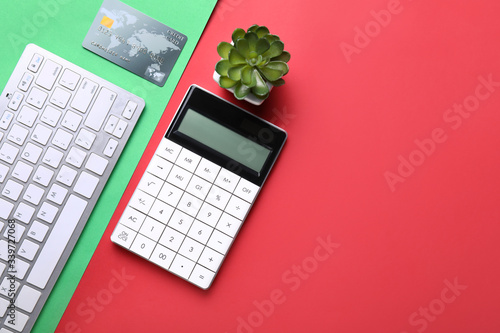 Calculator with credit card...