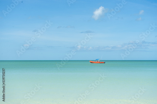 A small boat in the coast of Holbox 