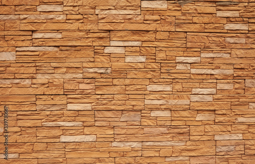 Brick background, wall or texture of orange blocks