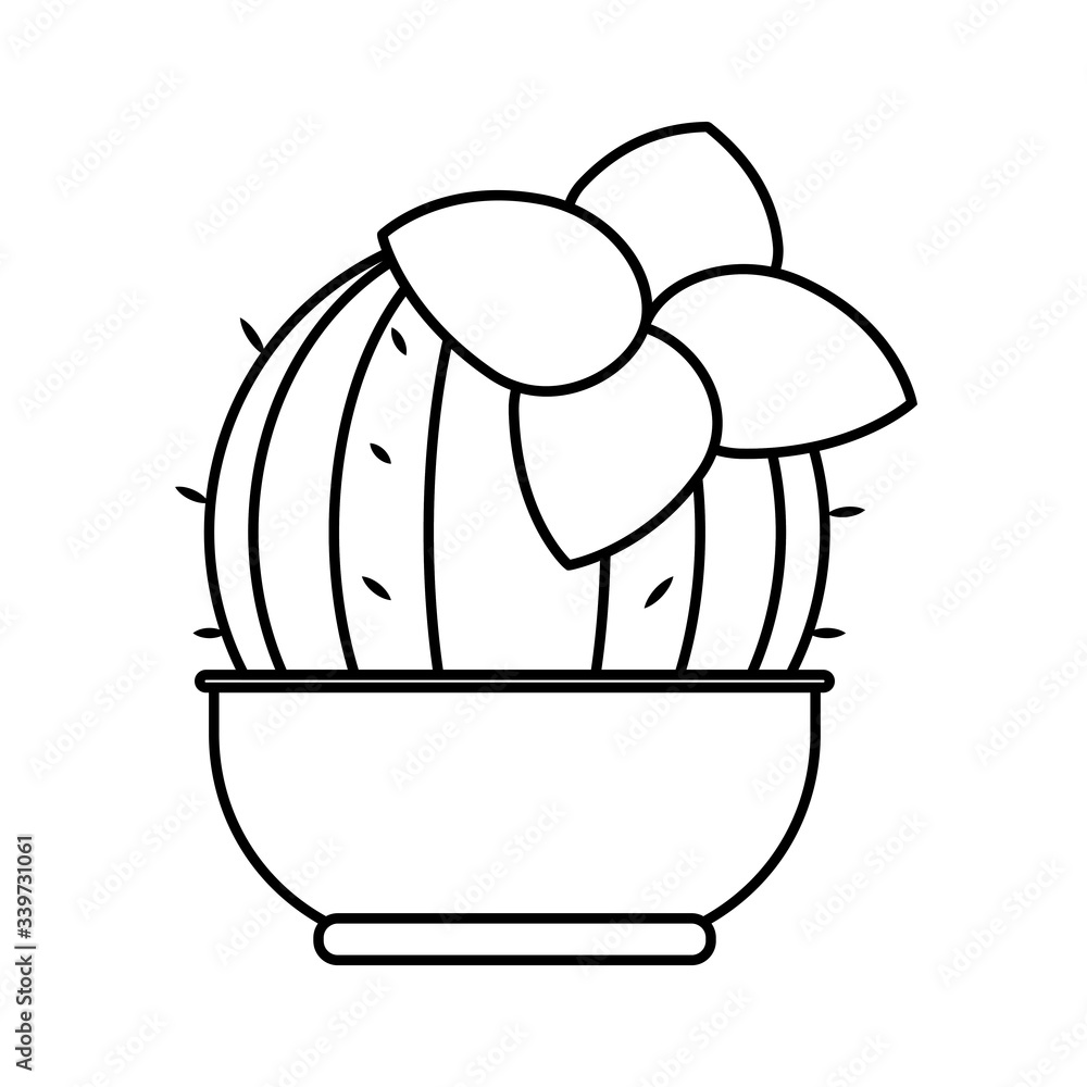 Cactus icon in a pot plant Cactus icon in a pot plant