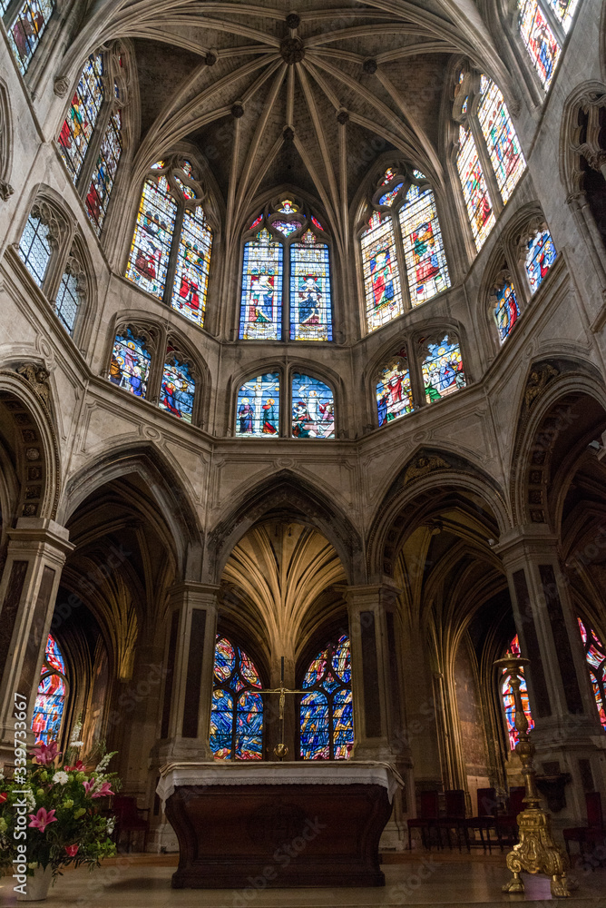 Altar of a Gothic Church in Paris/France