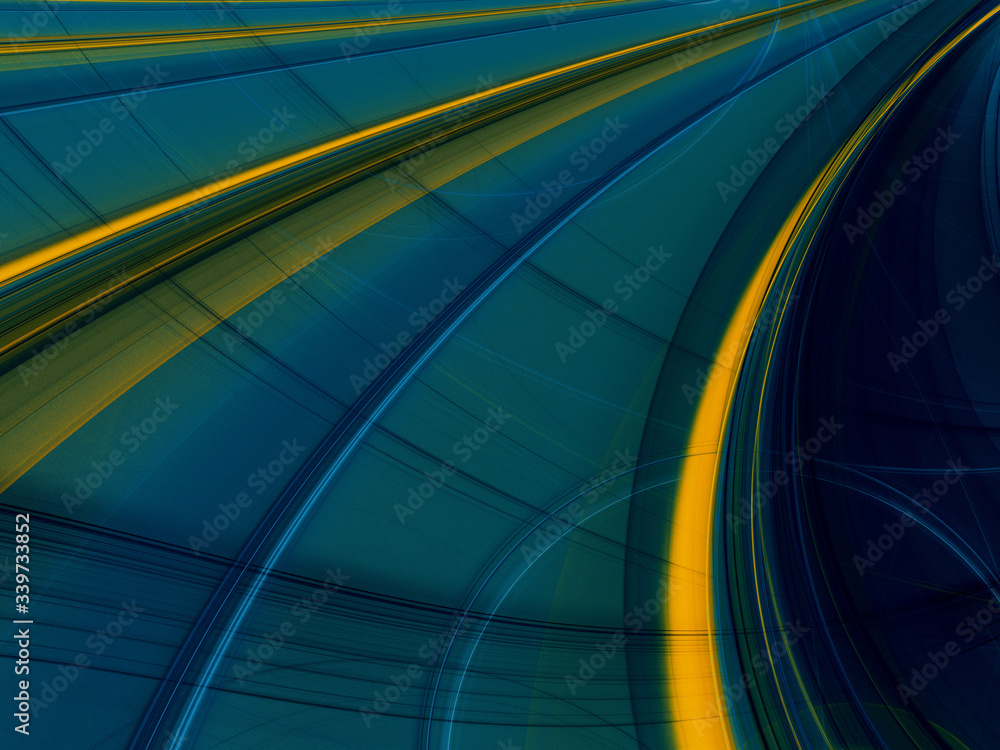 Fototapeta premium blue abstract fractal background 3d rendering illustration
