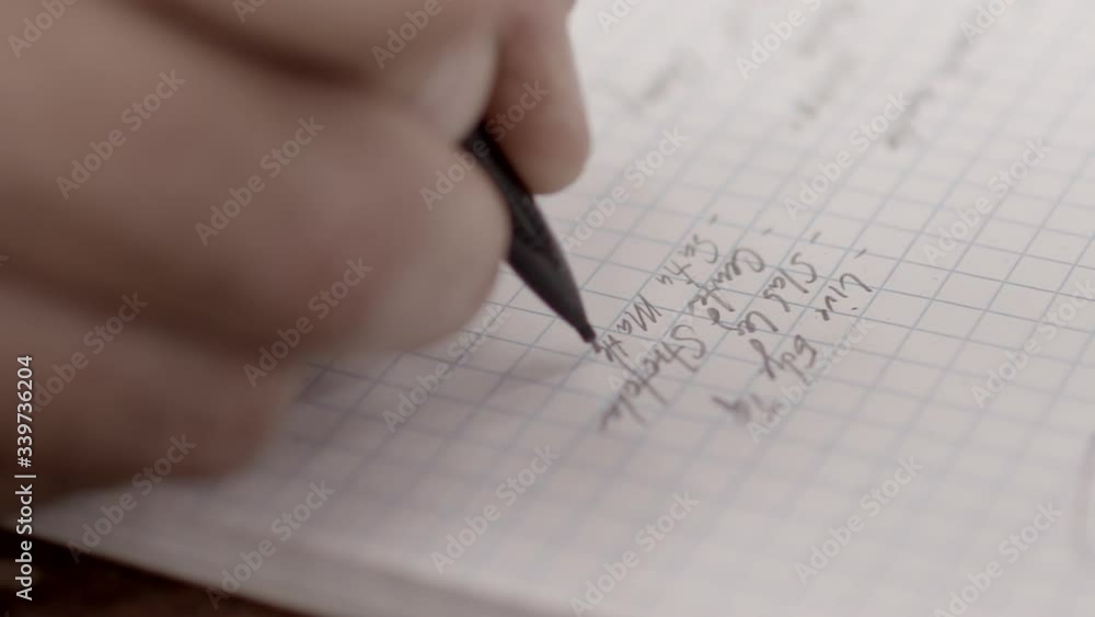 notes are written in a notebook with a mechanical pencil slow motion close up notes are written in a notebook with a mechanical pencil slow motion close up