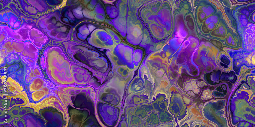 abstract dramatic purple blue muted green marbled seamless tile pattern
