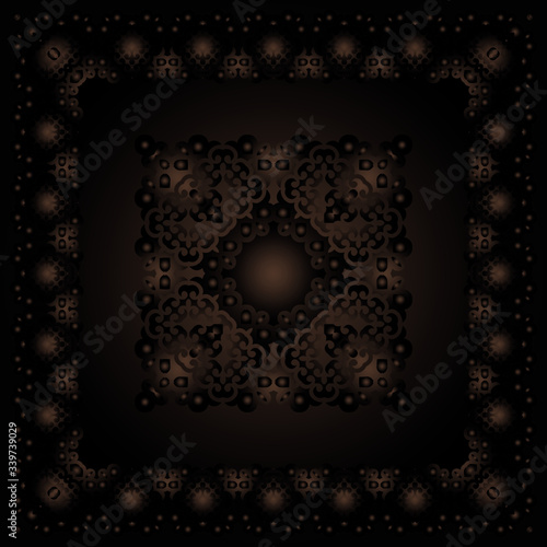 Decorative design with ethnic element for decoration and your design. Kyrgyz, Kazakh, Uzbek ornaments. Symmetry texture. Trendy creative gradient. Print for shawl and carpet, tile. Vector.
