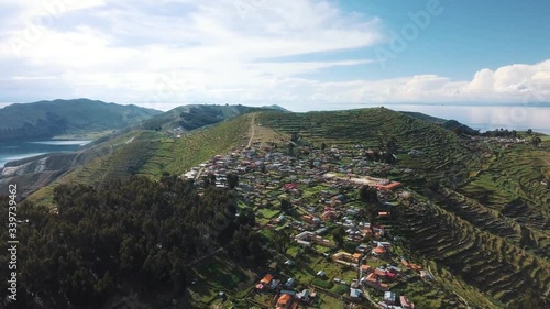 Drone footage of Isla del Sol, Bolivia 