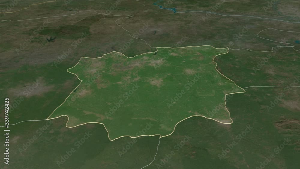 Osun, state with its capital, zoomed and extruded on the satellite map of Nigeria in the conformal Stereographic projection. Animation 3D Osun, state with its capital, zoomed and extruded on the satellite map of Nigeria in the conformal Stereographic projection. Animation 3D