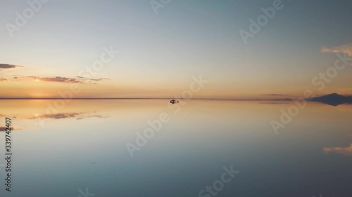 Wallpaper Mural Drone footage of Salar De Uyuni salt flat, Bolivia at Sunset  Torontodigital.ca