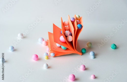 Color foam ball in white scene