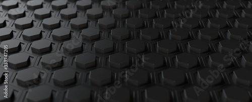 Science and technology black hexagonal tiles abstract technology background © Sono Creative