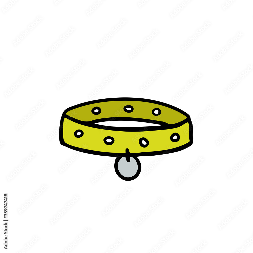 collar for pets doodle icon collar for pets doodle icon