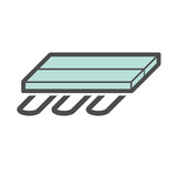Wood floor heating material vector icon design.