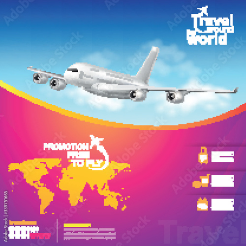Airline Vector Concept Travel around the World