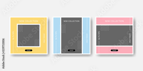 Fashion social media post template. Special promotion banner ads for digital marketing