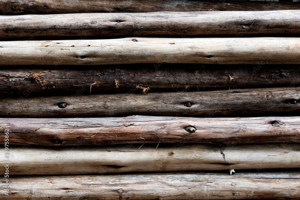 Fototapeta premium Stacked wood background