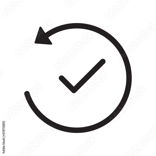 Time back vector icon filled flat sign for mobile concept and web design