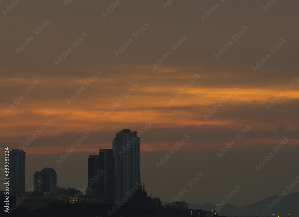 Twilight time sea with city at pattaya city thailand. Twilight time sea with city at pattaya city thailand.
