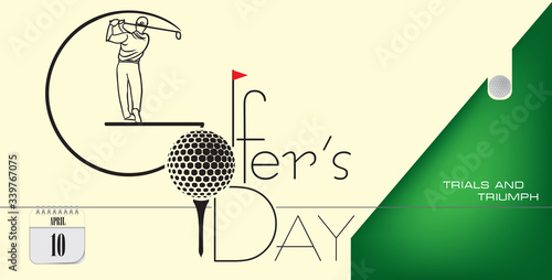 Postcard golf player day