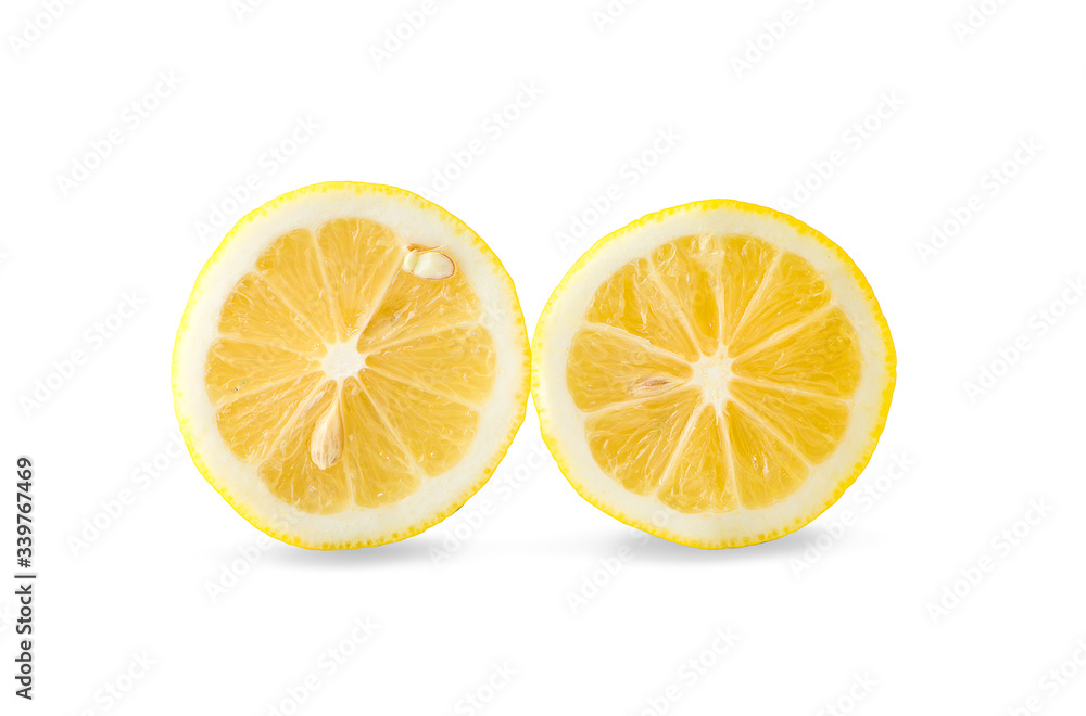 lemon slice, clipping path an isolated on a white background lemon slice, clipping path an isolated on a white background