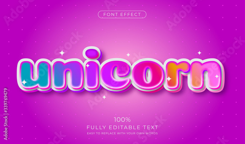 Cute Candy Rainbow text effect. Editable font style