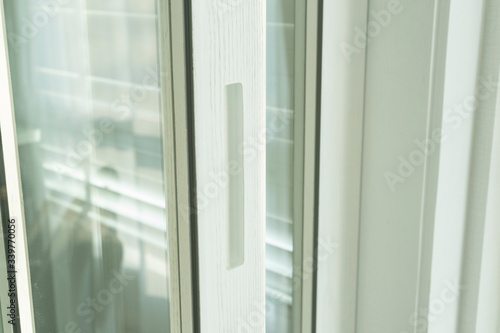close up of door knob of the glass door