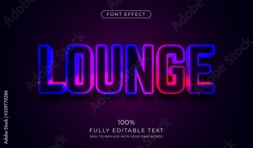 3d LED wall signage text effect. Editable font style