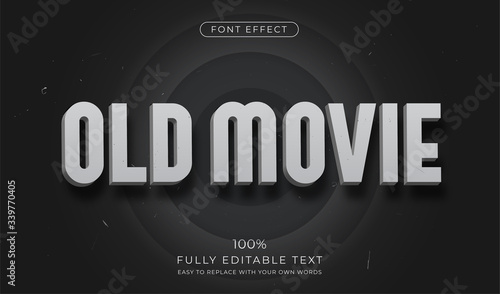 Old Movie Title text effect. Editable font style