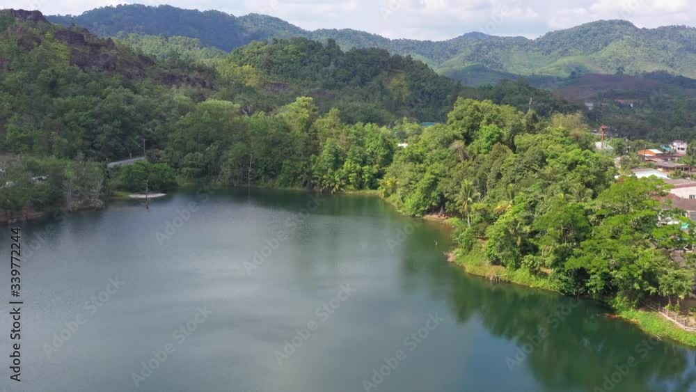 Aerial video of lake in Ranong province, Thailand. Aerial video of lake in Ranong province, Thailand.