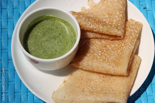 Butter milk Dosa, neer dosa, south Indian food, traditional Maharashtra breakfast photo