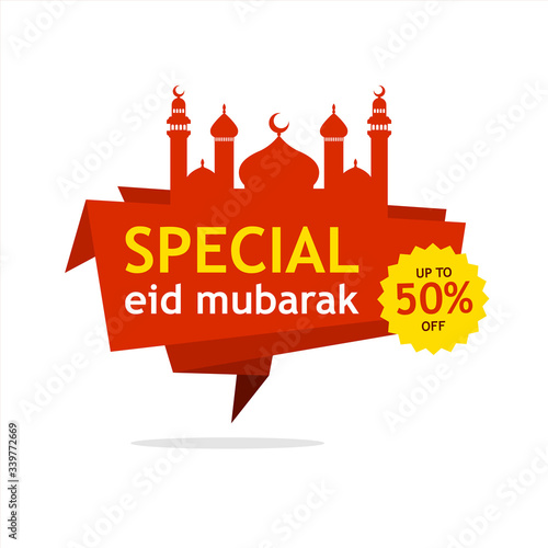Wallpaper Mural Eid Mubarak Sale Design for business. Discount Banner Promotion Template Torontodigital.ca