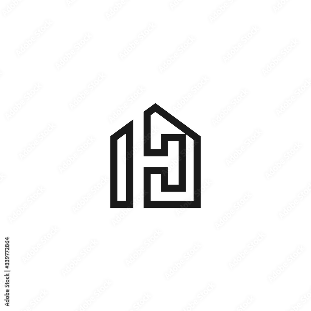 vector logo with modern construction shapes and letters vector logo with modern construction shapes and letters