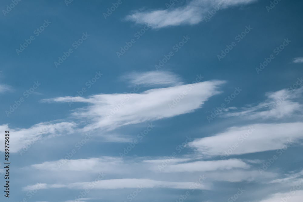 clouds in the blue summer sky, background and texture