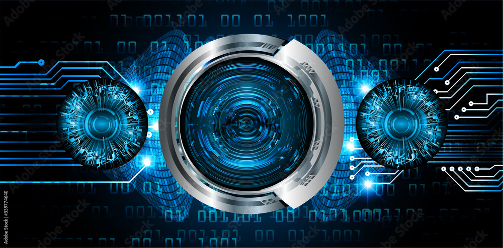 Blue eye cyber circuit future technology concept background Blue eye cyber circuit future technology concept background