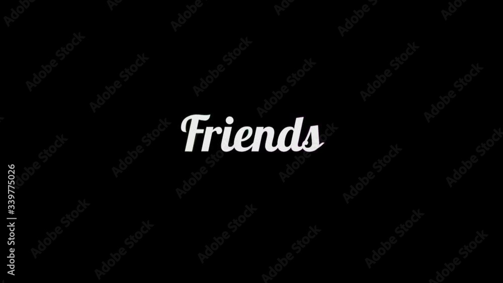 Friends 4k concept color electric text graphic effect animation over black backgrond for your proyect. Friends 4k concept color electric text graphic effect animation over black backgrond for your proyect.