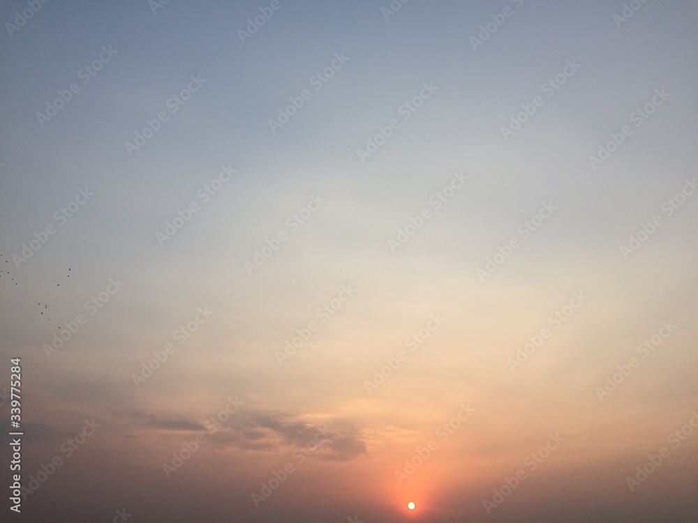 beautiful sunrise in the early morning with beautiful and attractive sky