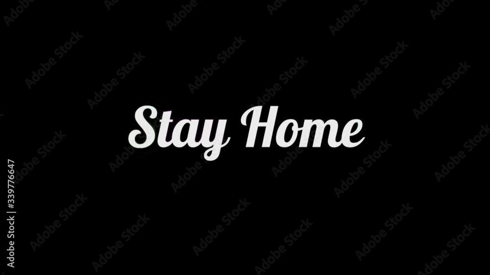 Stay Home 4k concept color electric text graphic effect animation over black backgrond for your proyect. Stay Home 4k concept color electric text graphic effect animation over black backgrond for your proyect.