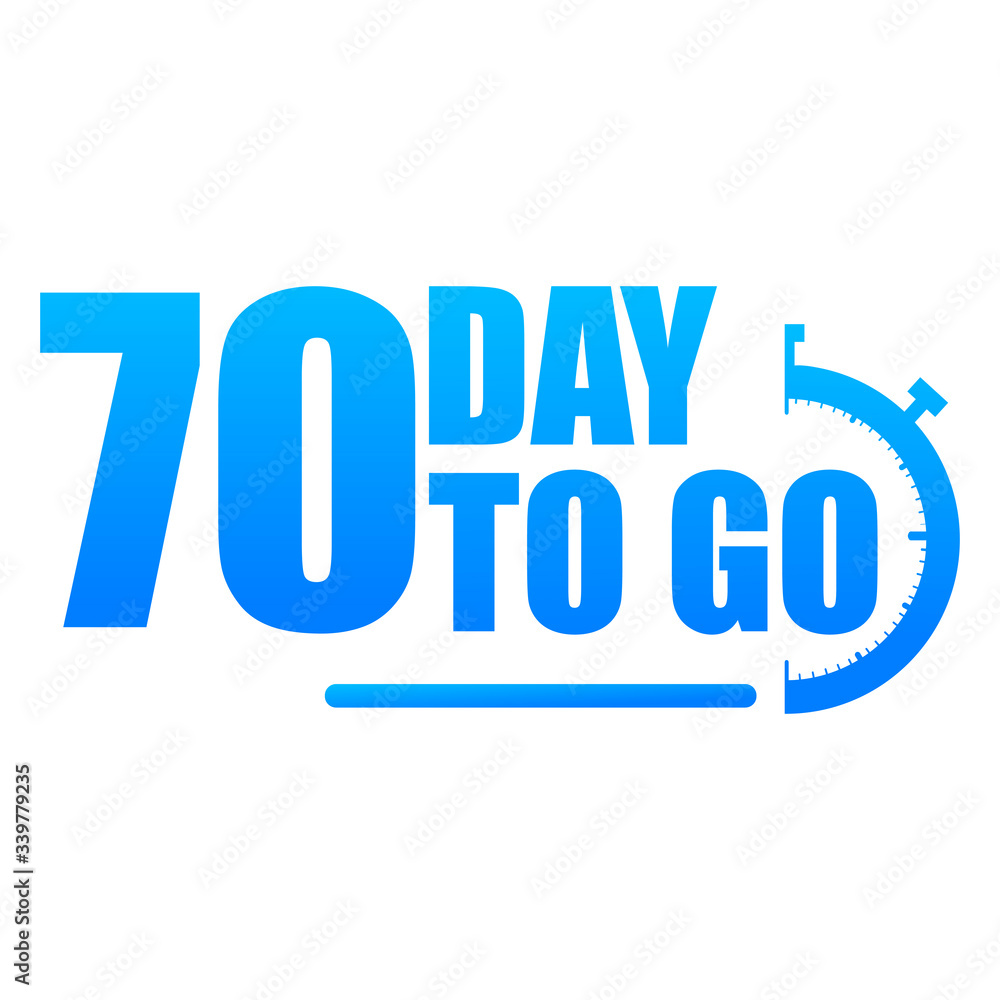 Day to go label, red flat with alarm clock, promotion icon, Vector stock illustration: For any kind of promotion Day to go label, red flat with alarm clock, promotion icon, Vector stock illustration: For any kind of promotion