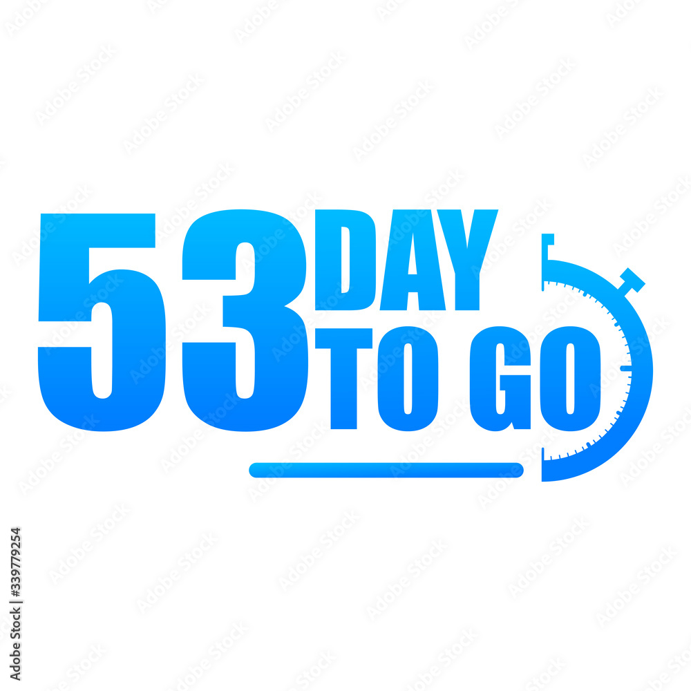 Day to go label, red flat with alarm clock, promotion icon, Vector stock illustration: For any kind of promotion Day to go label, red flat with alarm clock, promotion icon, Vector stock illustration: For any kind of promotion