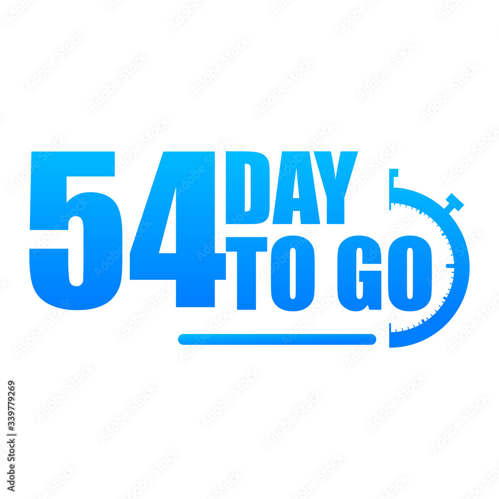 Day to go label, red flat with alarm clock, promotion icon, Vector stock illustration: For any kind of promotion Day to go label, red flat with alarm clock, promotion icon, Vector stock illustration: For any kind of promotion
