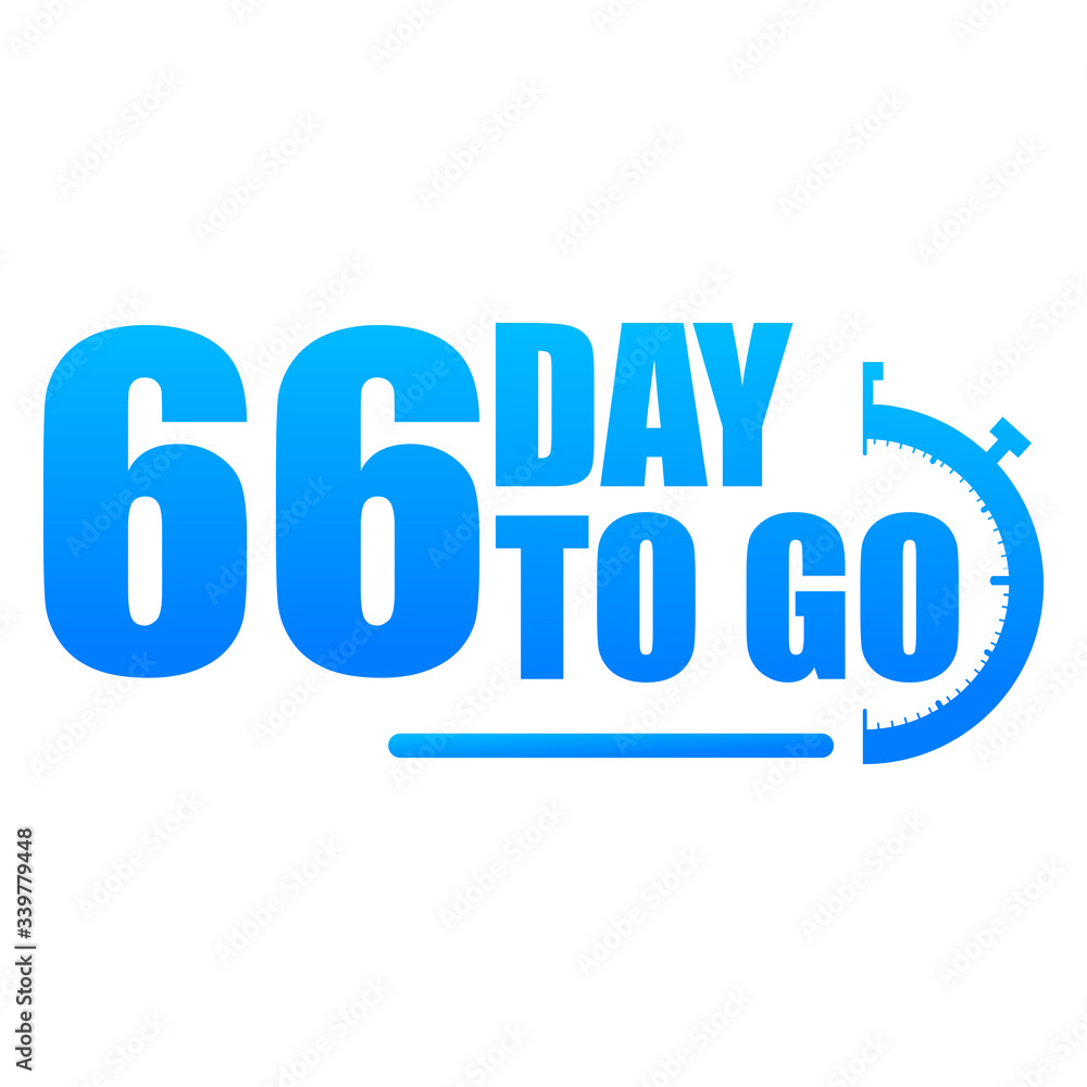 Day to go label, red flat with alarm clock, promotion icon, Vector stock illustration: For any kind of promotion Day to go label, red flat with alarm clock, promotion icon, Vector stock illustration: For any kind of promotion