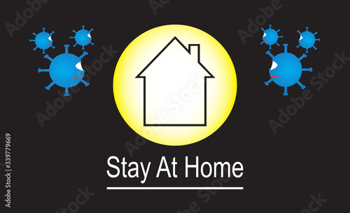 Illustration pictures for staying at home