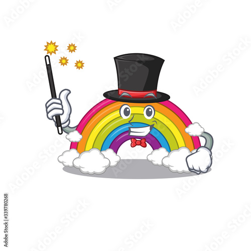 An attractive Magician of rainbow cartoon design