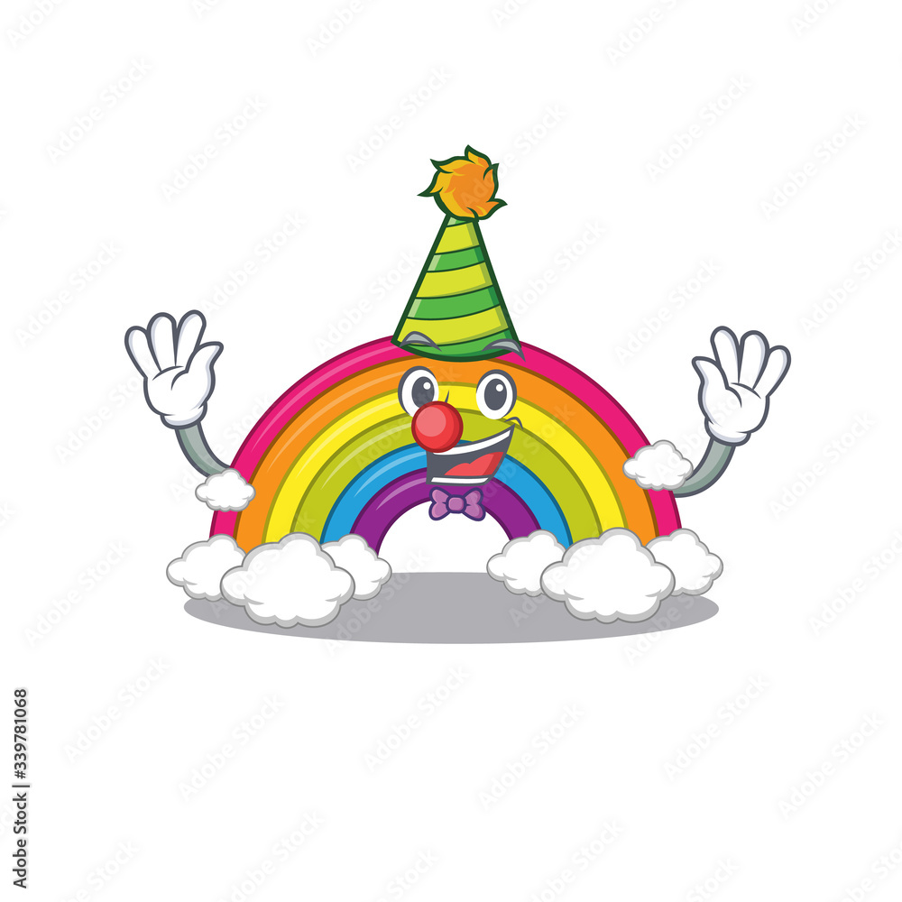 Fototapeta premium cartoon character design concept of cute clown rainbow