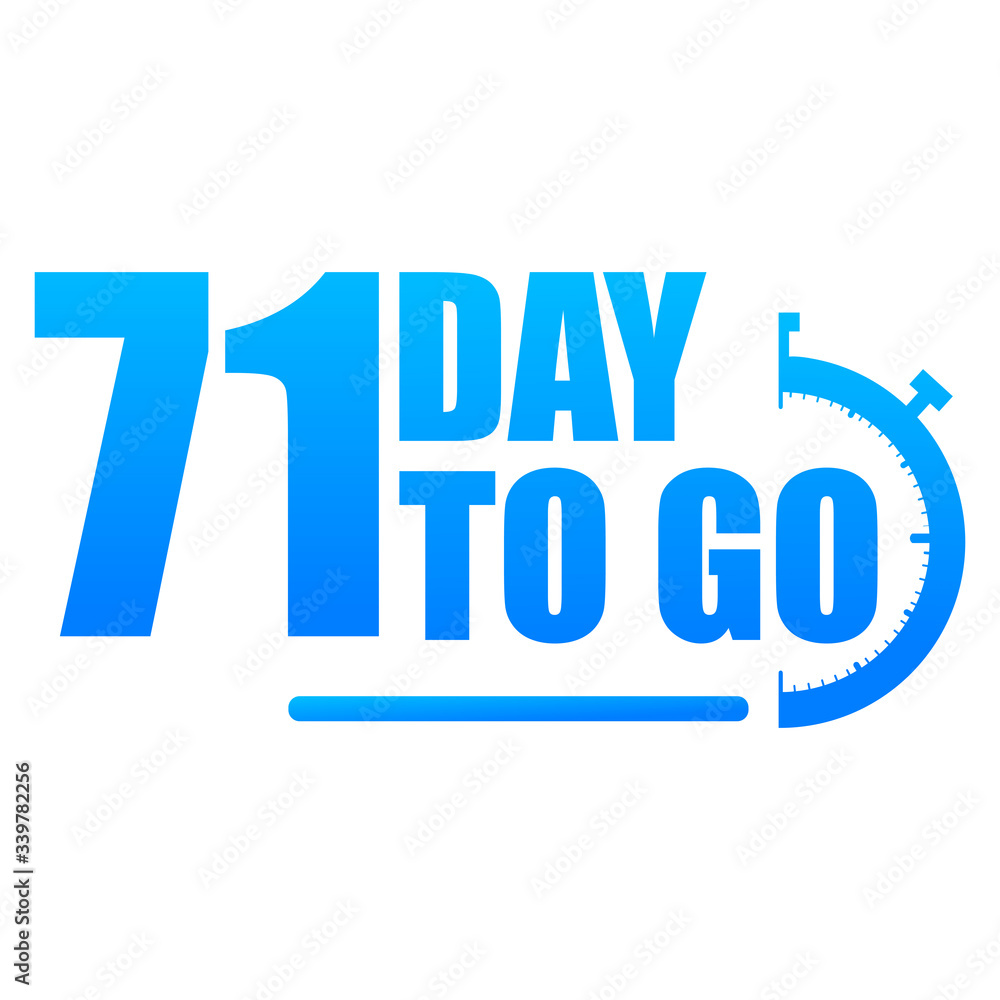 Day to go label, red flat with alarm clock, promotion icon, Vector stock illustration: For any kind of promotion Day to go label, red flat with alarm clock, promotion icon, Vector stock illustration: For any kind of promotion