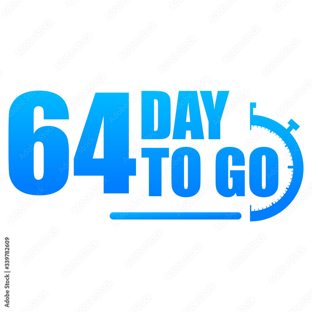 Day to go label, red flat with alarm clock, promotion icon, Vector stock illustration: For any kind of promotion Day to go label, red flat with alarm clock, promotion icon, Vector stock illustration: For any kind of promotion
