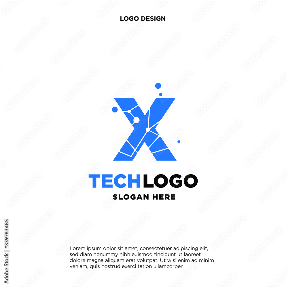 X Technology Circuit Alphabet. Logo. Simple, modern, futuristic. With Blue Gradation Color. X Technology Circuit Alphabet. Logo. Simple, modern, futuristic. With Blue Gradation Color.