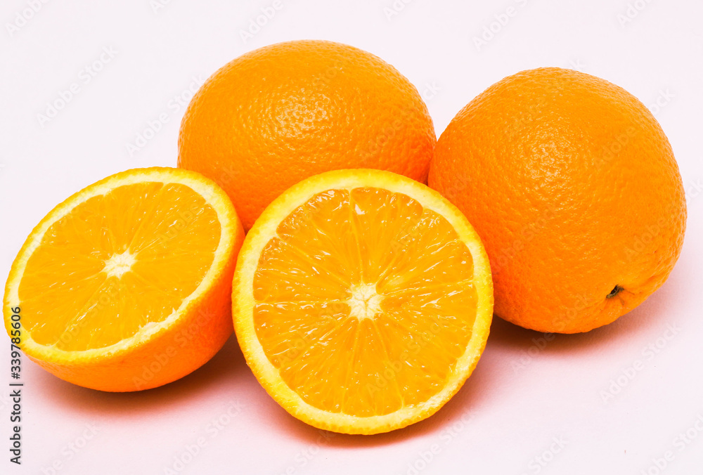 Fresh and tasty oranges with white background Fresh and tasty oranges with white background